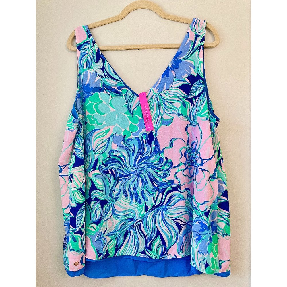 XL Lilly Pulitzer Party Thyme Florin Reversible Tank Top